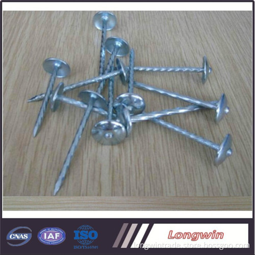 Galvanized roof nails with twisted shank umbrella roofing nails